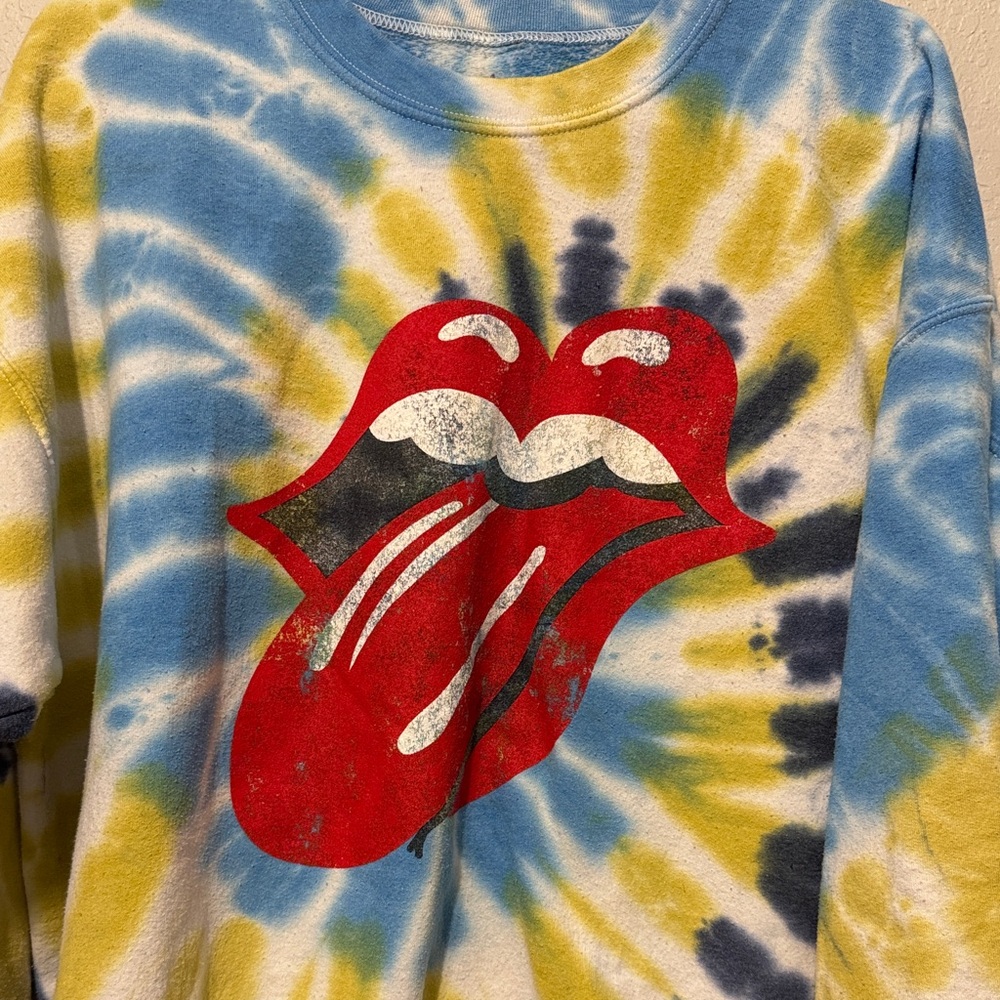 The Rolling Stones Tie-Dye Sweatshirt - Blue, Yellow, Red - Picture 5 of 7